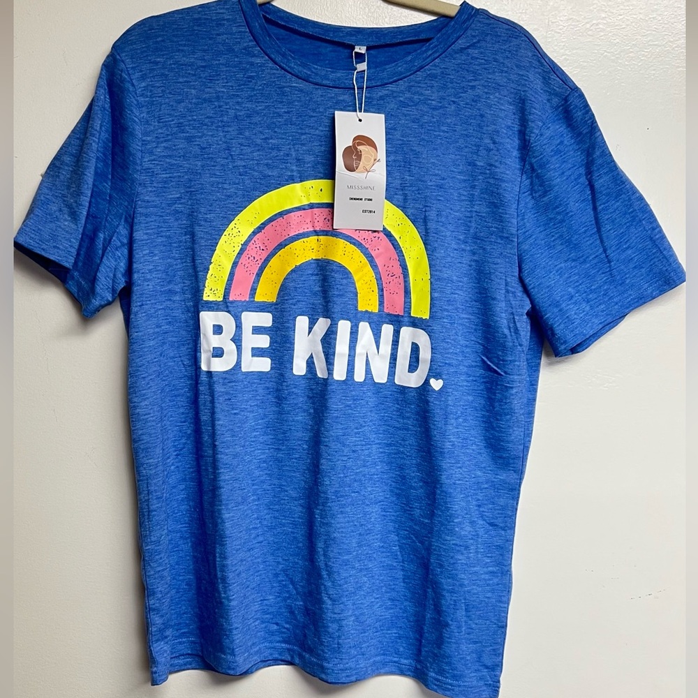 Blue 'Be Kind' Women's Short Sleeve Tee